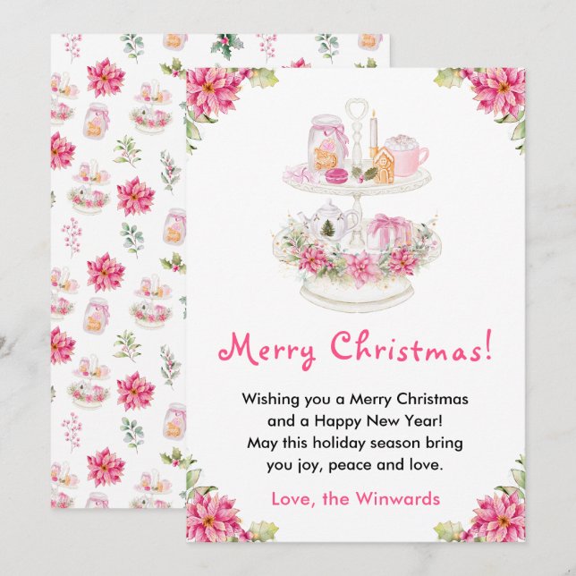 Holiday Cookies and Cocoa Pink Merry Christmas (Front/Back)