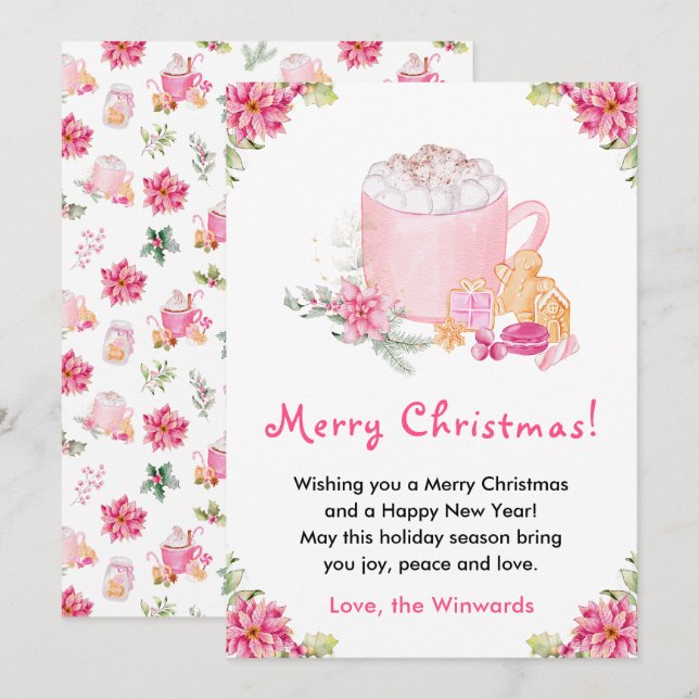 Holiday Cookies and Cocoa Pink Merry Christmas (Front/Back)