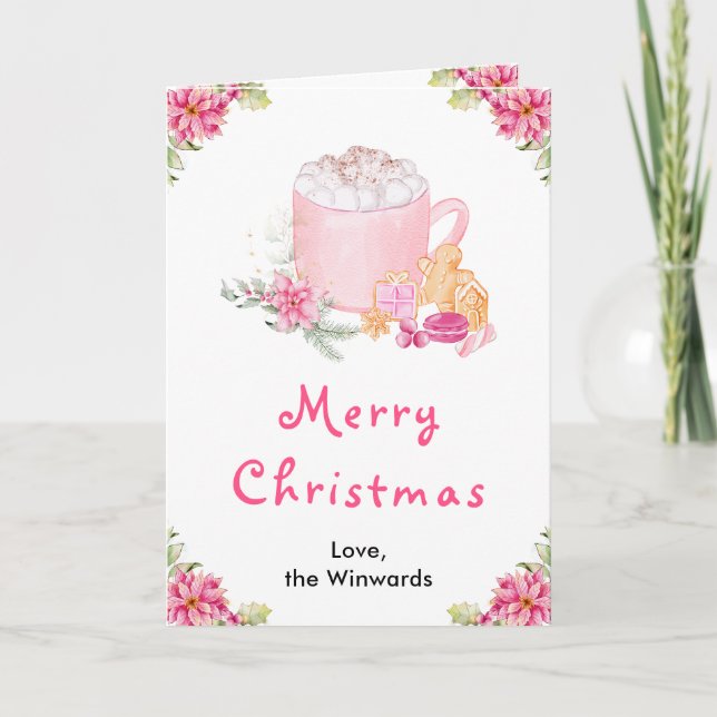 Holiday Cookies and Cocoa Pink Merry Christmas (Front)