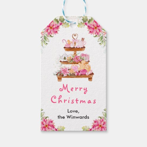 Holiday Cookies and Cocoa Pink Merry Christmas Gift Tags