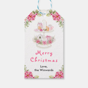 Holiday Cookies and Cocoa Pink Merry Christmas Gift Tags