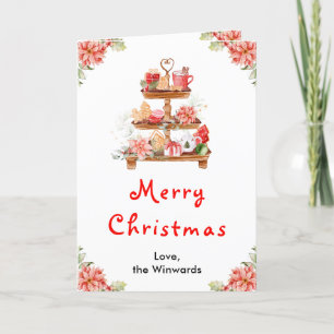 Holiday Cookies and Cocoa Red Merry Christmas Card