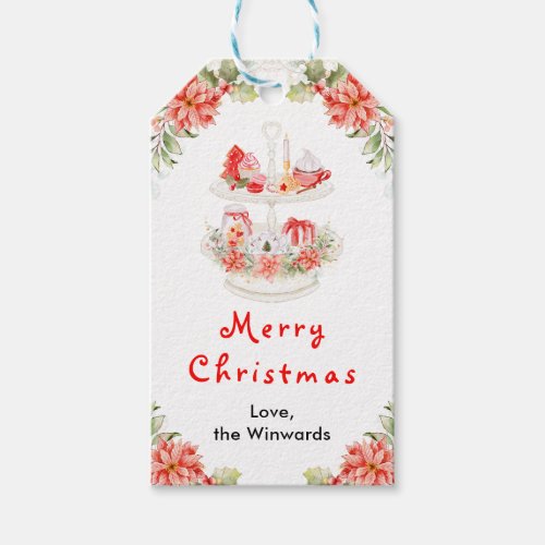 Holiday Cookies and Cocoa Red Merry Christmas Gift Tags