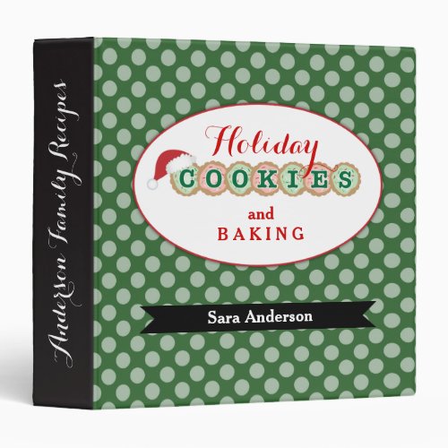 Holiday Cookies  Baking Personalized Binder