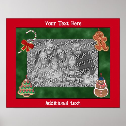 Holiday Cookies Candy Cane Create Your Own Photo  Poster