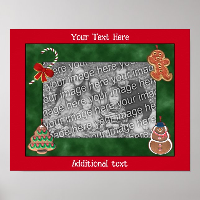 Holiday Cookies Candy Cane Create Your Own Photo  Poster (Front)