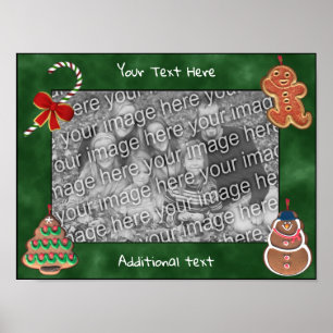 Holiday Cookies Candy Cane Create Your Own Photo  Poster