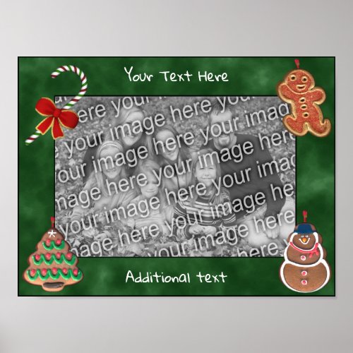 Holiday Cookies Candy Cane Frame Add Your Photo  Poster