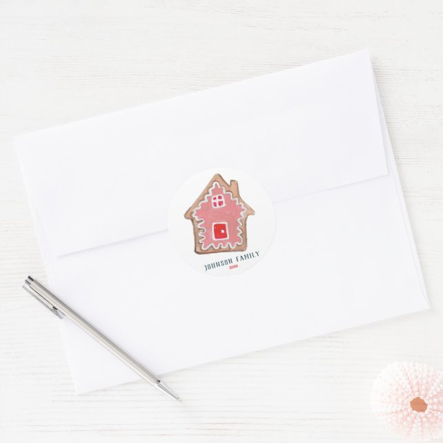 Holiday cookies cute kitchen christmas classic round sticker (Envelope)
