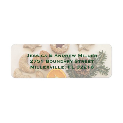 Holiday Cookies Green Christmas Return Address Label