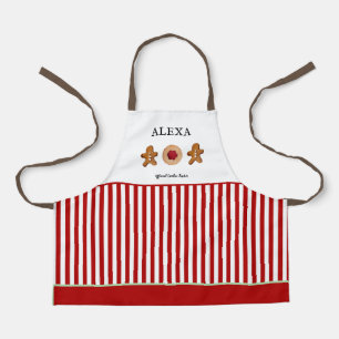 Holiday cookies red and white Kids stripe Apron