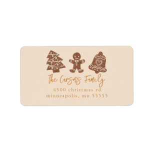 Holiday Cookies Return Address Label Yellow