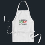 holiday cooking queen adult apron<br><div class="desc">Queen of holiday cooking</div>
