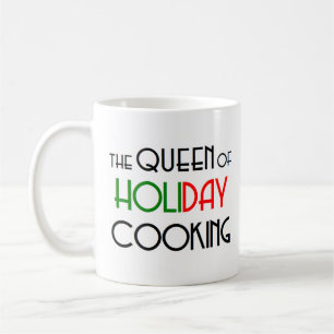 holiday cooking queen coffee mug