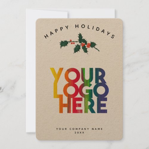 Holiday Corporate Business Logo Christmas Card