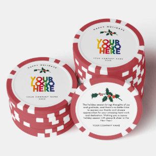 Holiday Corporate Business Logo Christmas Card Poker Chips