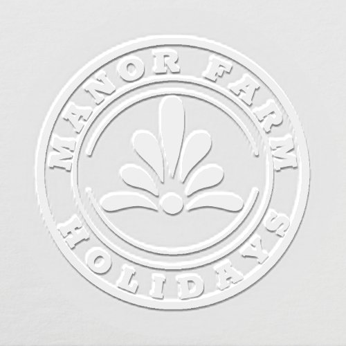holiday cottage filigree small business logo embosser