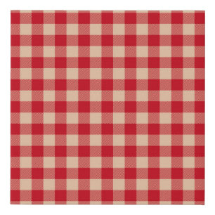 Holiday Country Buffalo Check Vintage Accent  Faux Canvas Print