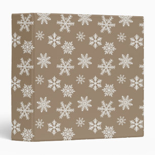 Holiday Country Snowflakes Brown Vintage 3 Ring Binder