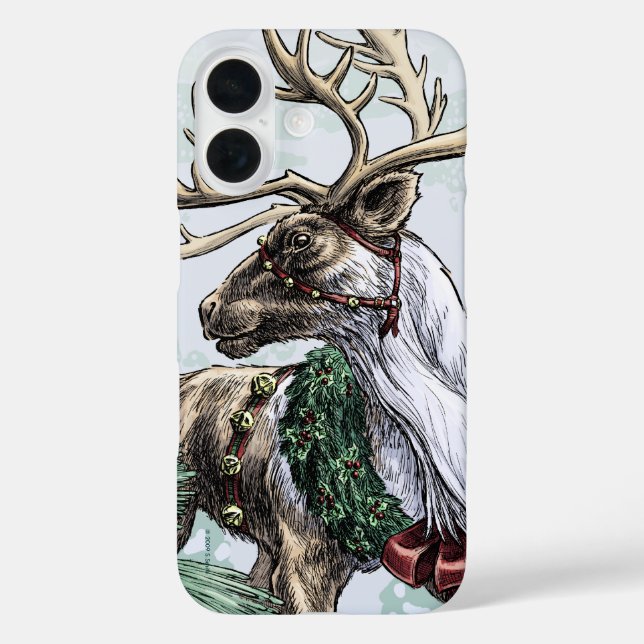 "Holiday Courier" Christmas Reindeer Art Case-Mate iPhone Case (Back)