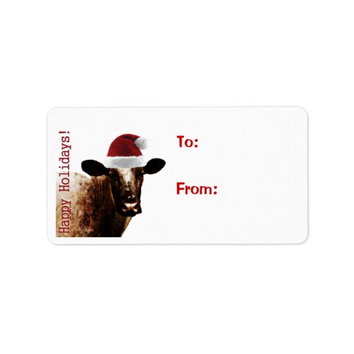 Holiday Cow Gift Labels