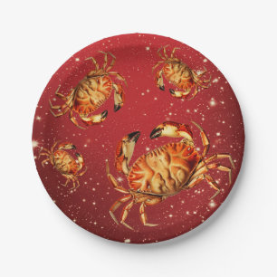 Holiday Crabs Paper Plates