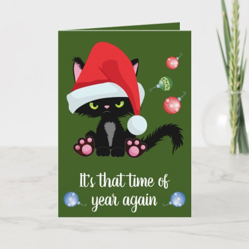 Holiday Cranky Cat Card