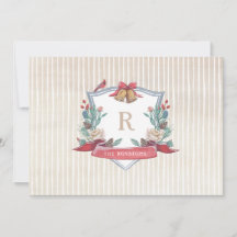 Holiday Crest - Family Monogram - Christmas Card
