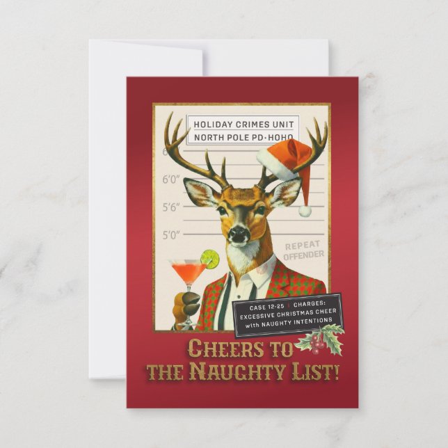 Holiday Crimes Unit – Reindeer Repeat Offender Invitation (Front)