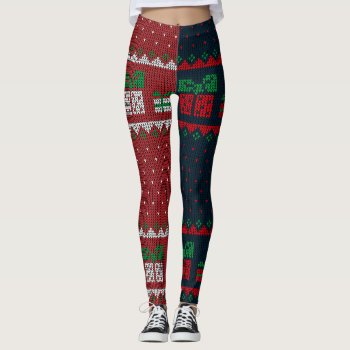 Holiday Cross Stitch Leggings by BaileysByDesign at Zazzle