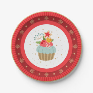 Holiday Cupcake Christmas Plate
