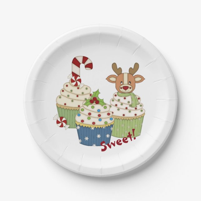 Holiday Cupcake Paper Plates (Front)