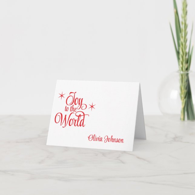 Holiday Custom Name Folded Note Cards (Front)