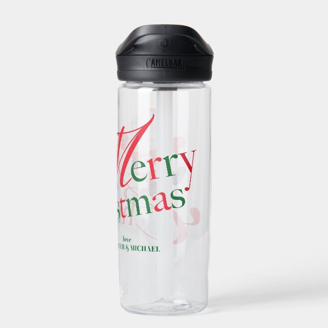 Holiday Custom Name Gift for wife Merry Christmas Water Bottle