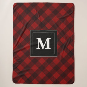 Holiday Custom rustic winter plaid red Sherpa Blanket