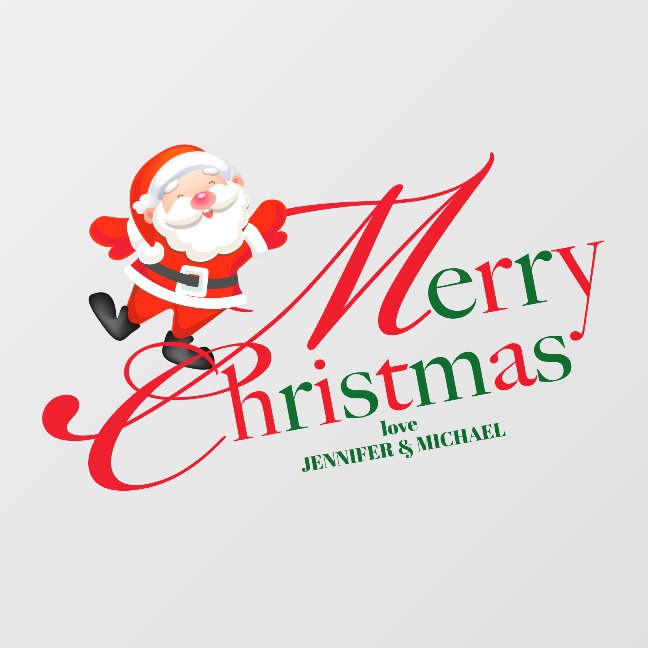 Holiday Custom Text Merry Christmas Window Cling