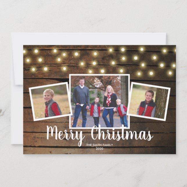 Holiday Customized Photo Card Western Lights (Front)
