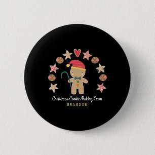 Holiday Cute Gingerbread Boy Cookie Baking Crew T Button