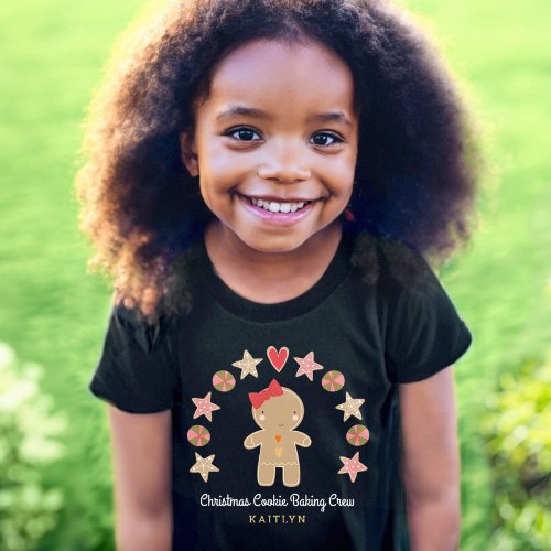 Holiday Cute Gingerbread Girl Cookie Baking Crew T_Shirt