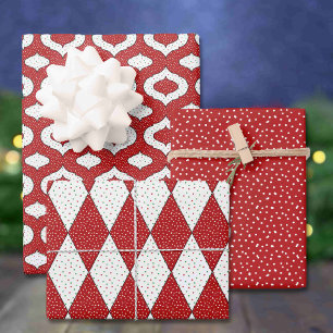 Holiday Cute Sugar and Sprinkles Ogee & Harlequin Wrapping Paper Sheets