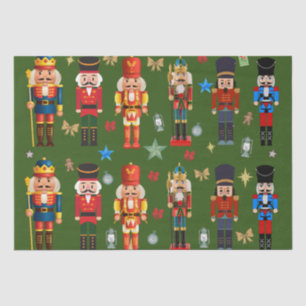 holiday cute toy soldier Nutcracker pattern green Tissue Paper