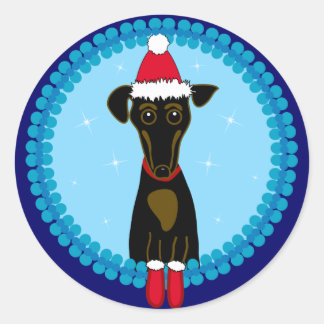 Holiday Dachshund Classic Round Sticker
