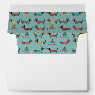 Holiday Dachshunds with Gifts and Sleds Pattern Envelope