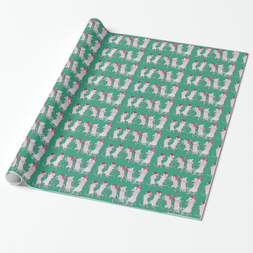 Holiday Dancing Rats Wrapping Paper Zazzle