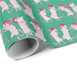 Holiday Dancing Rats Wrapping Paper