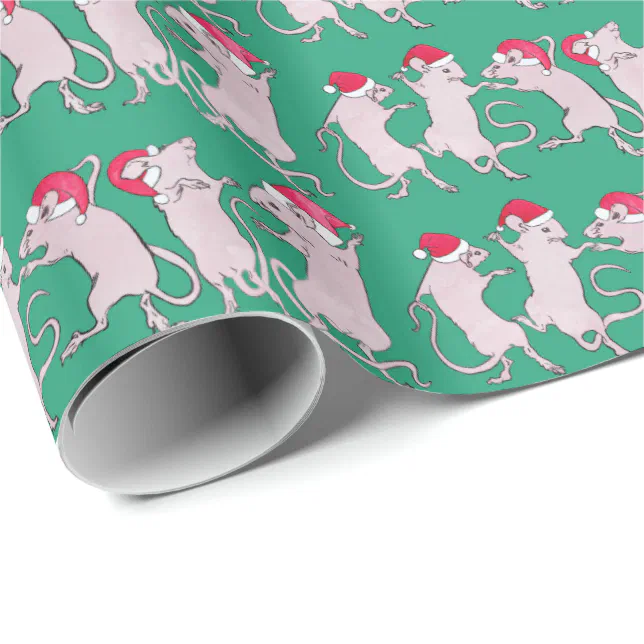 Holiday Dancing Rats Wrapping Paper Zazzle