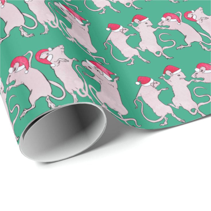 Holiday Dancing Rats Wrapping Paper Zazzle