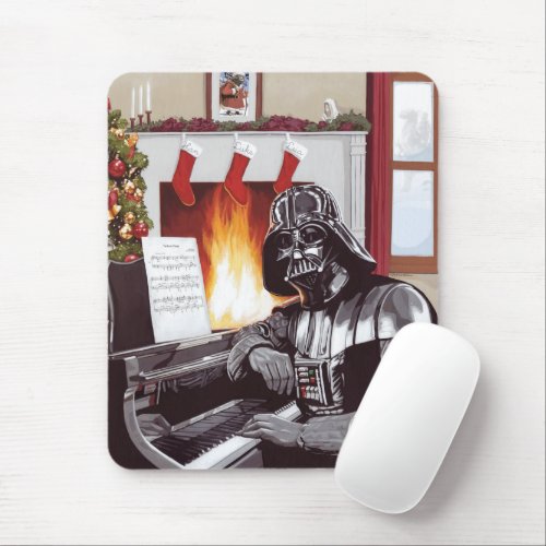 Holiday Darth Vader Warm By The Hearth Mouse Pad