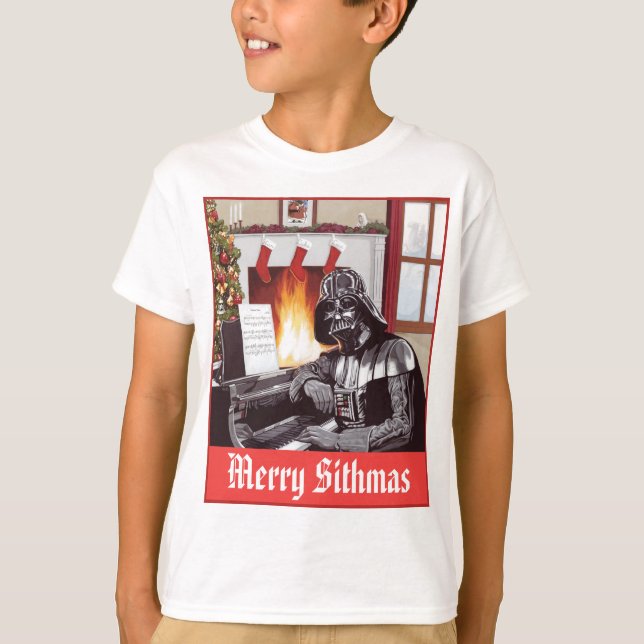 Holiday Darth Vader Warm By The Hearth T-Shirt (Front)