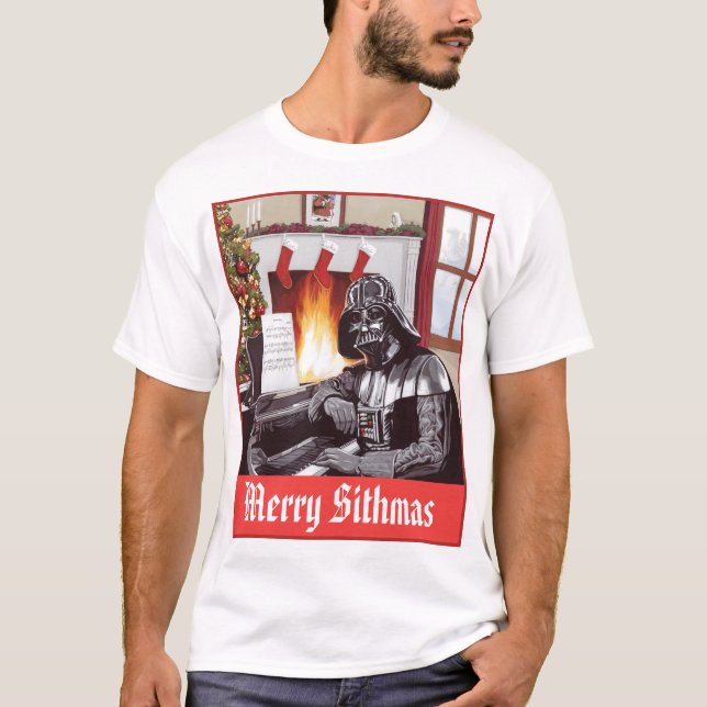 Holiday Darth Vader Warm By The Hearth T-Shirt (Front)